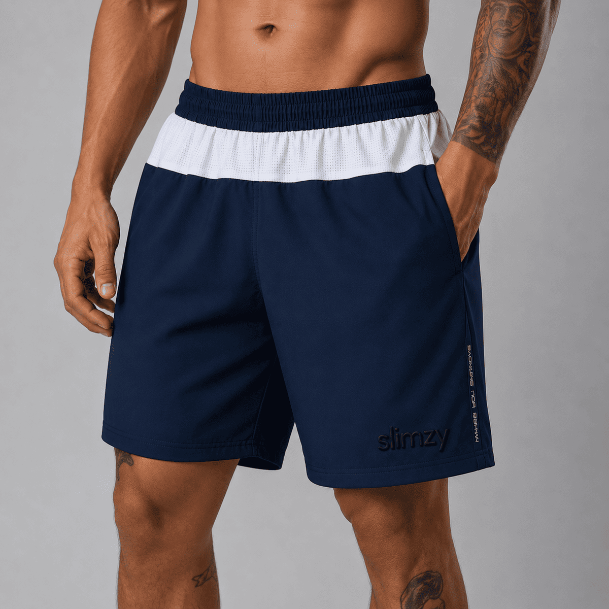 Slimzy Track Block Men's Shorts – Navy Blue