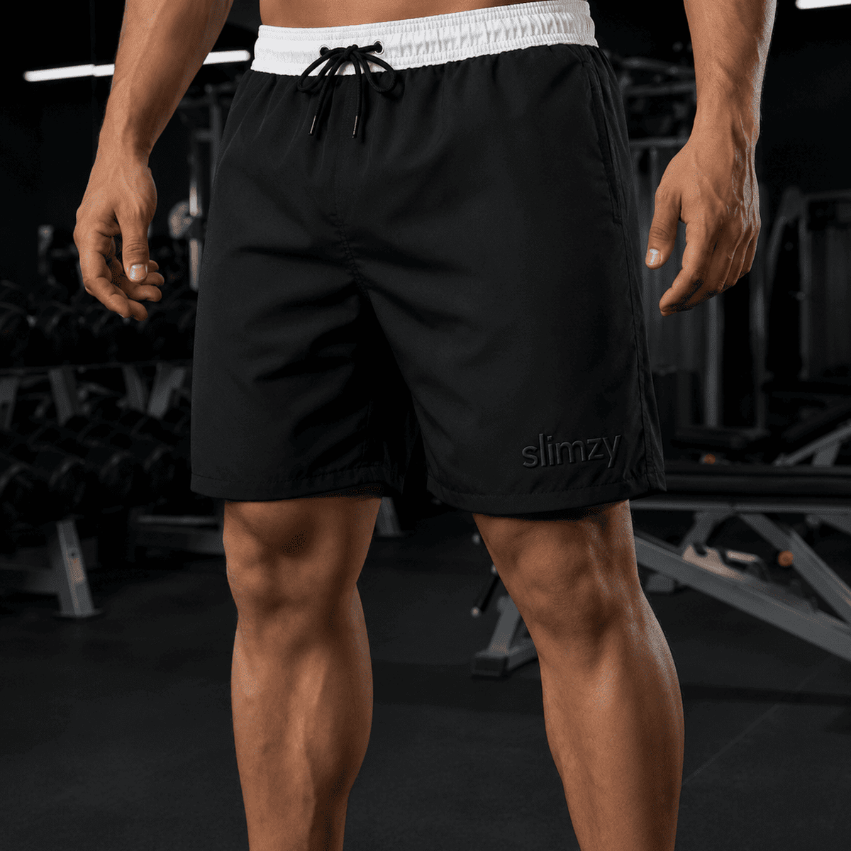 Slimzy Block Training Men's Shorts – Black And White