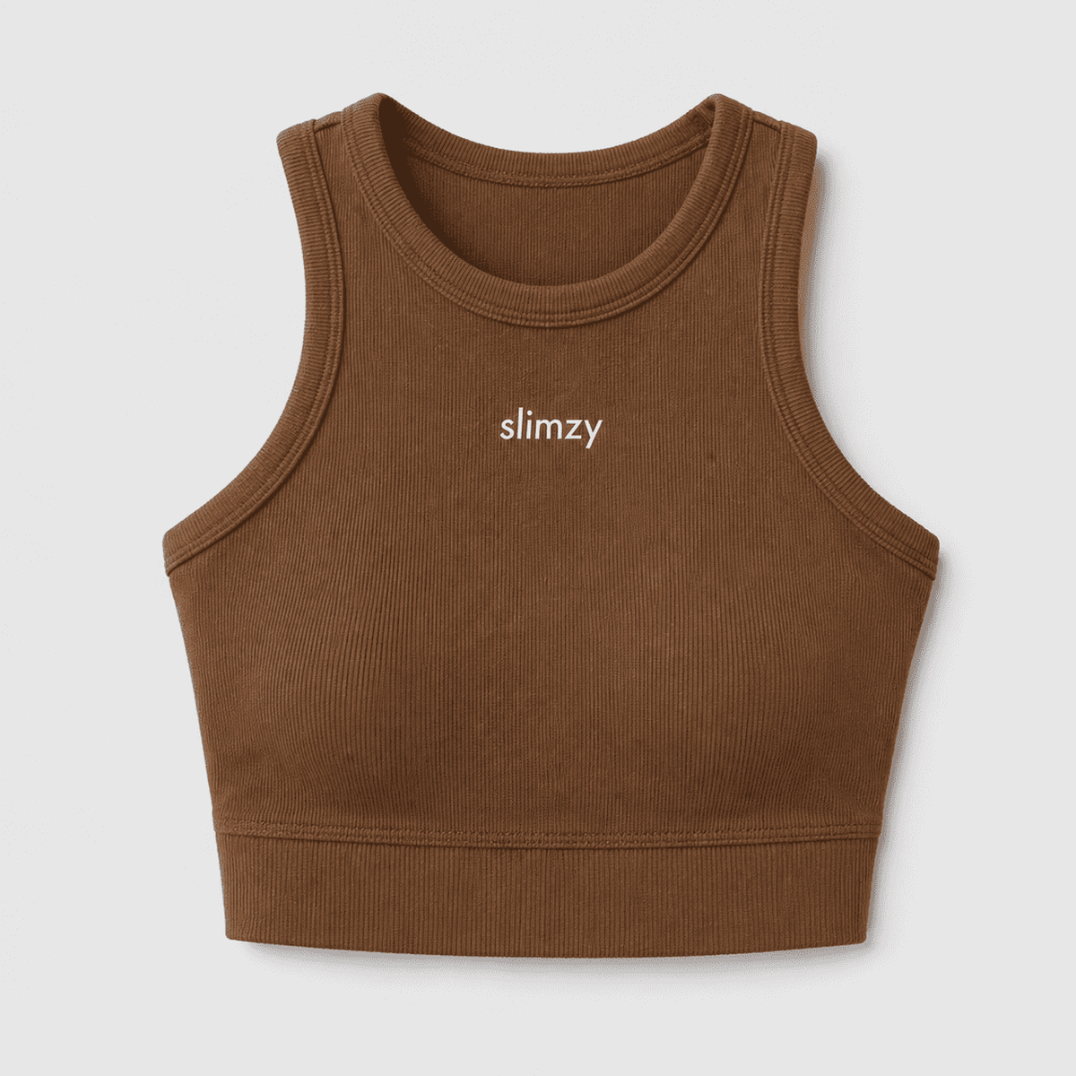 Women's Slimzy Cropped Sports T-Shirt - Brown
