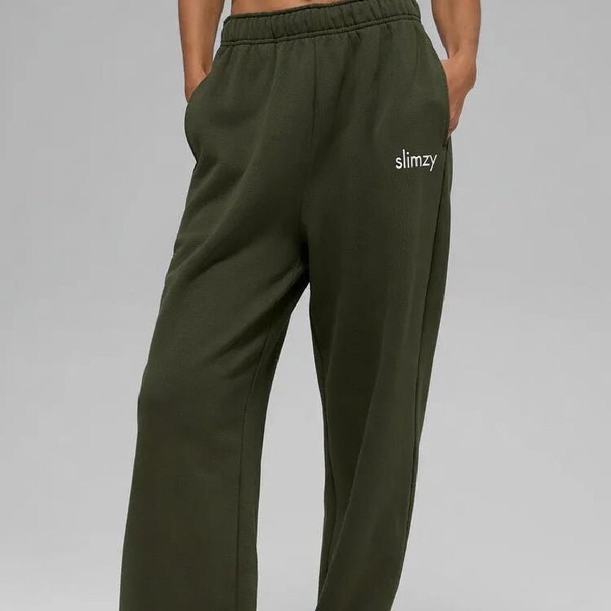 Slimzy Wide-Leg Relaxed Sweatpants - Dark Green