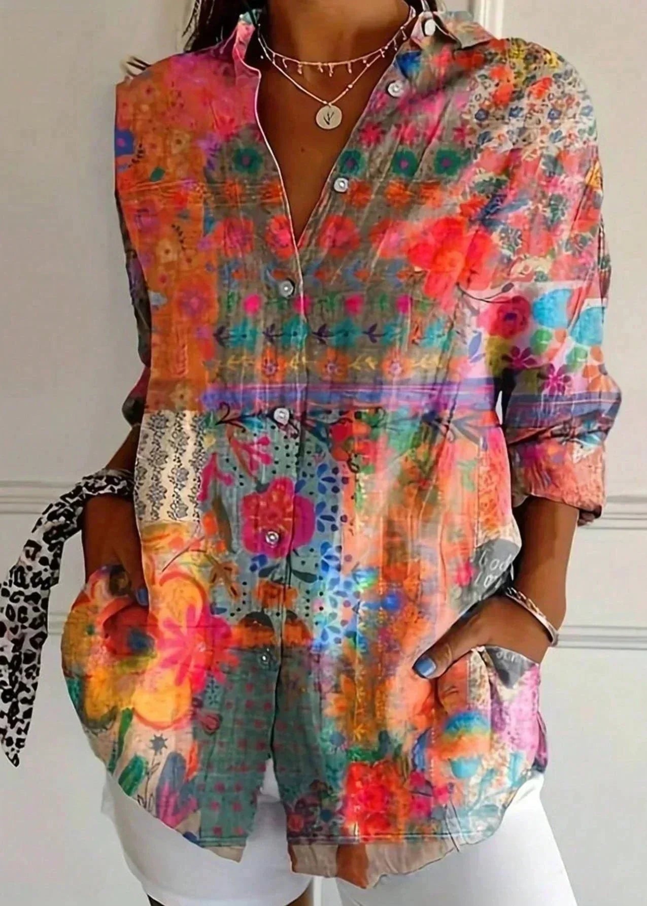 Xanthe | Women's Printed Button-Up Blouse