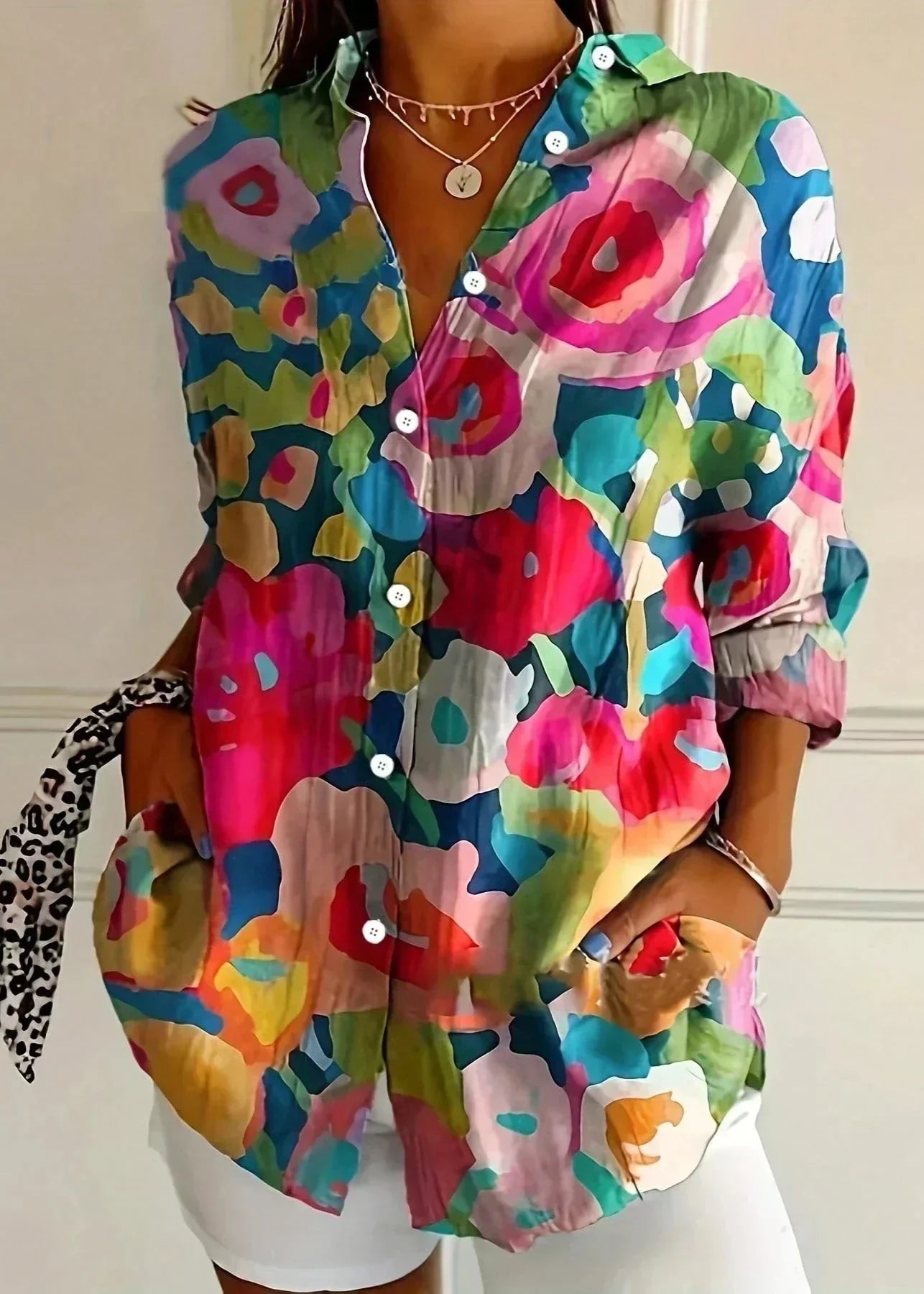 Xanthe | Women's Printed Button-Up Blouse