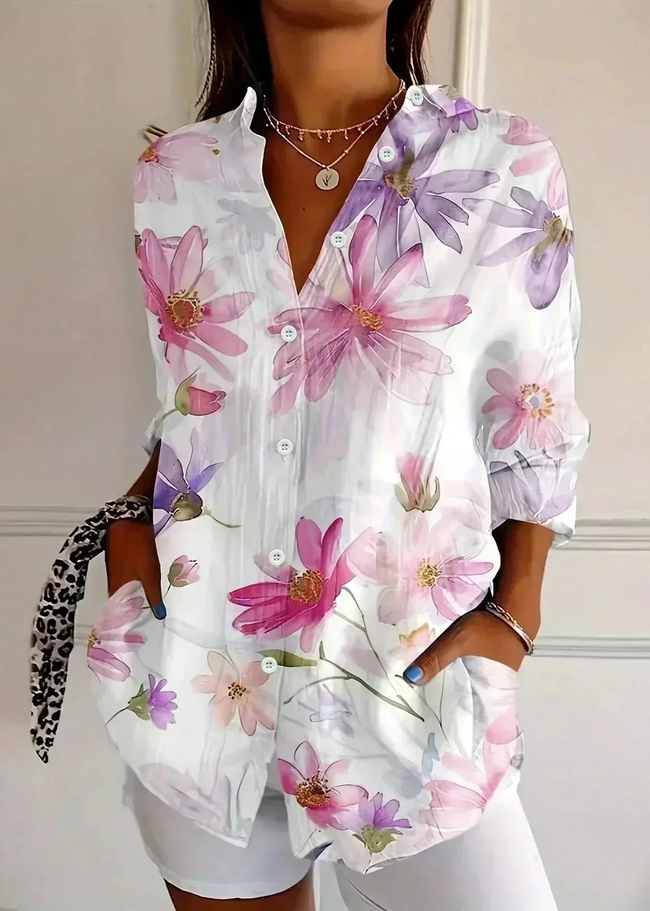 Xanthe | Women's Printed Button-Up Blouse