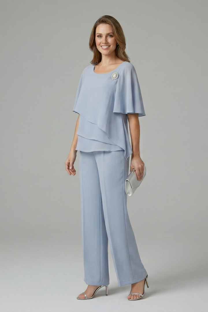 Pia | Women's Layered Top and Trouser Set