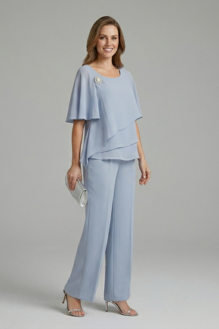 Pia | Women's Layered Top and Trouser Set
