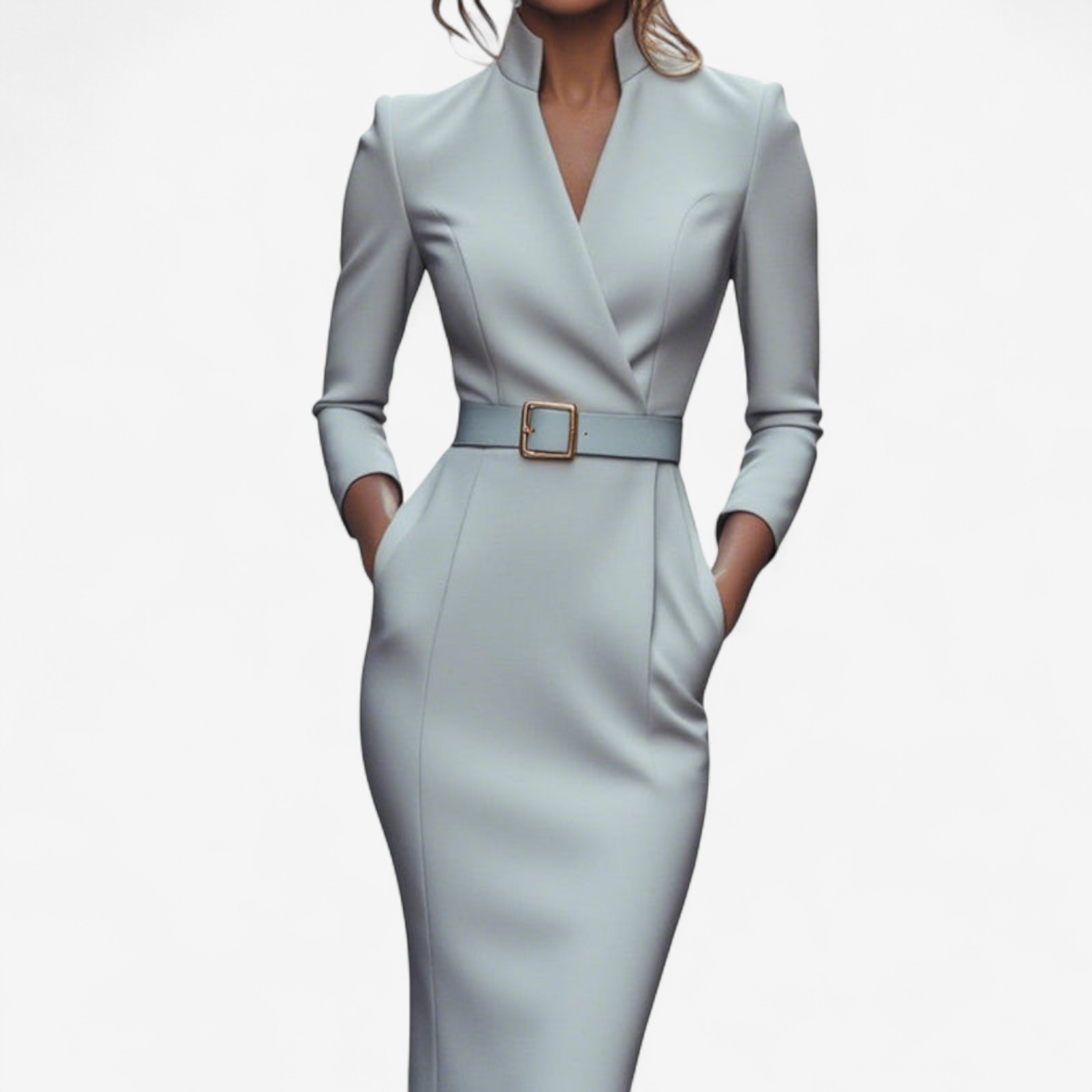 Abilene | Women's Belted Three-Quarter-Sleeve Midi Dress — product image 5
