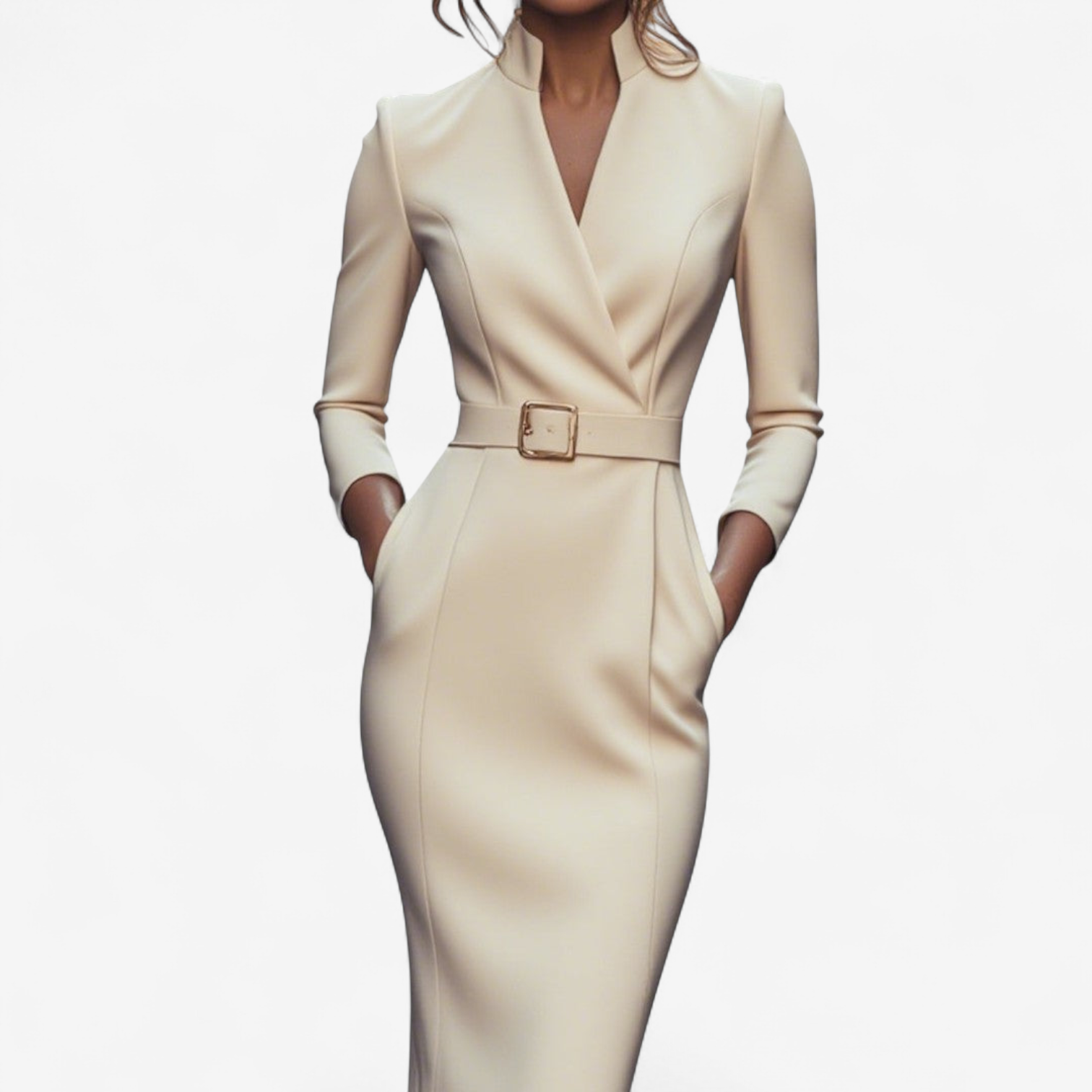Abilene | Women's Belted Three-Quarter-Sleeve Midi Dress — product image 7