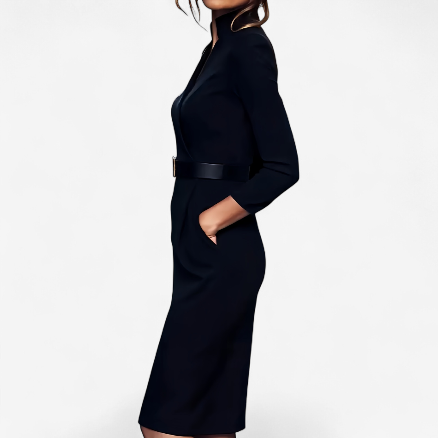 Abilene | Women's Belted Three-Quarter-Sleeve Midi Dress — product image 9