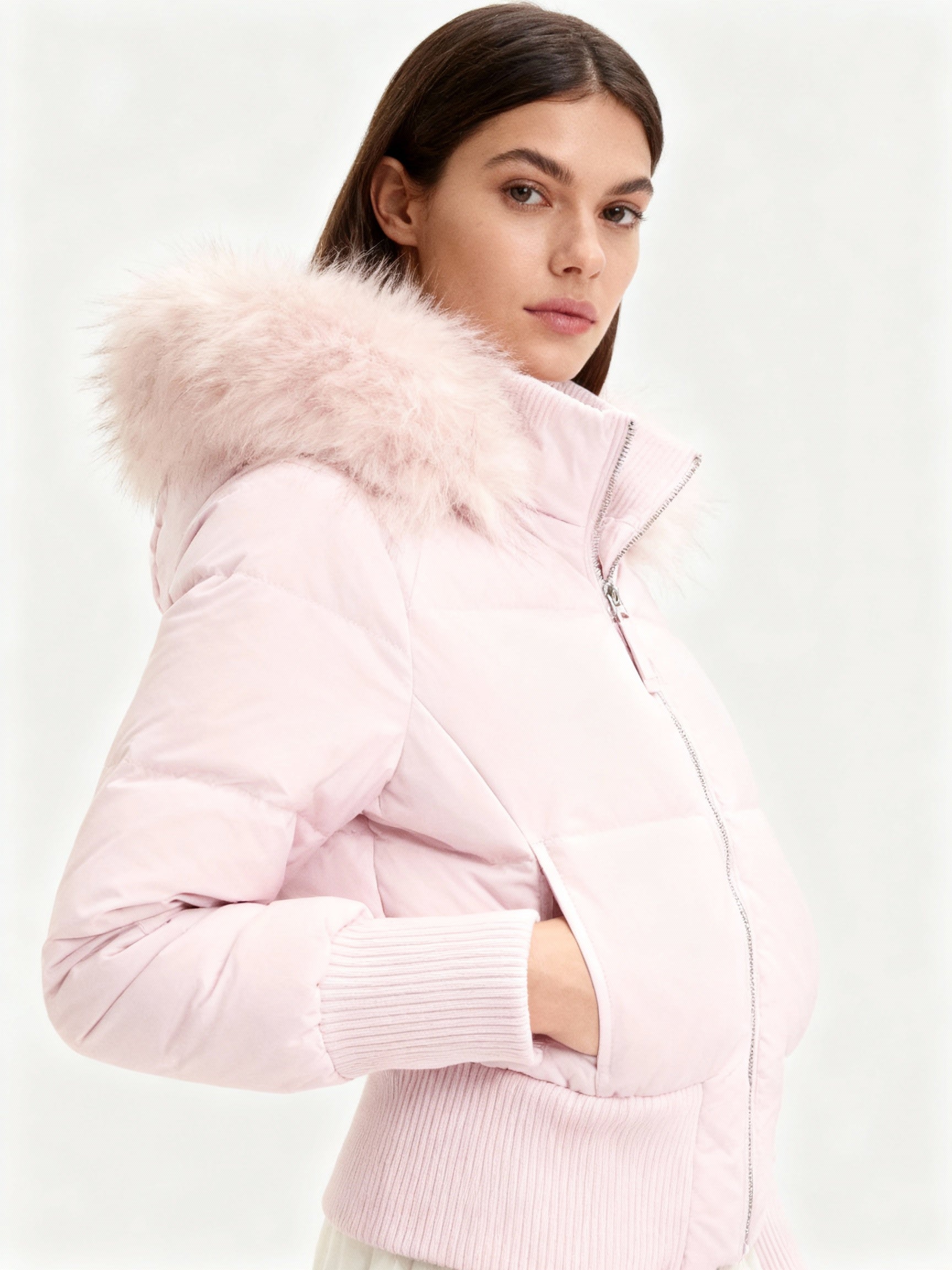 Ava | Women's Quilted Faux-Fur-Trim Hooded Jacket — product image 4