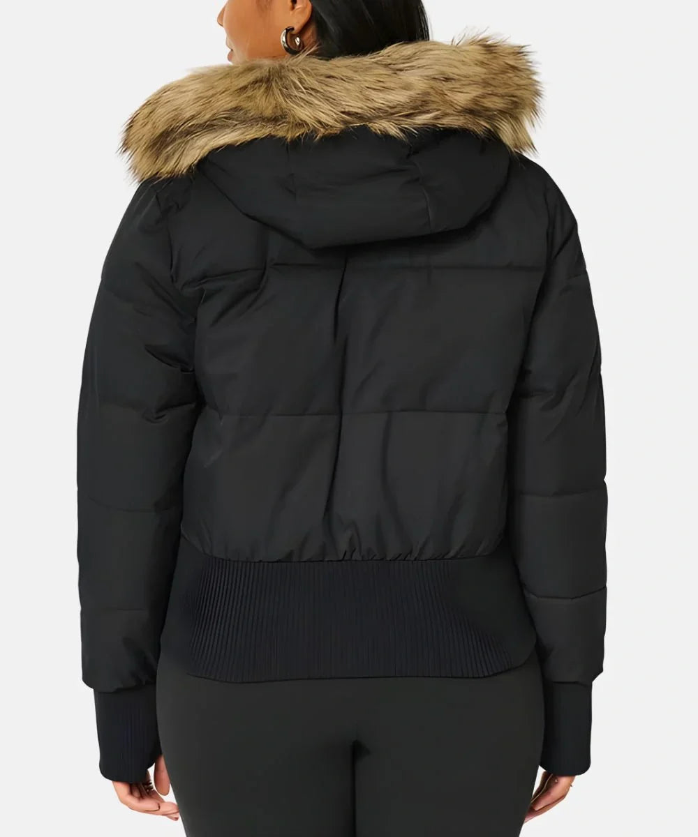 Ava | Women's Quilted Faux-Fur-Trim Hooded Jacket — product image 6