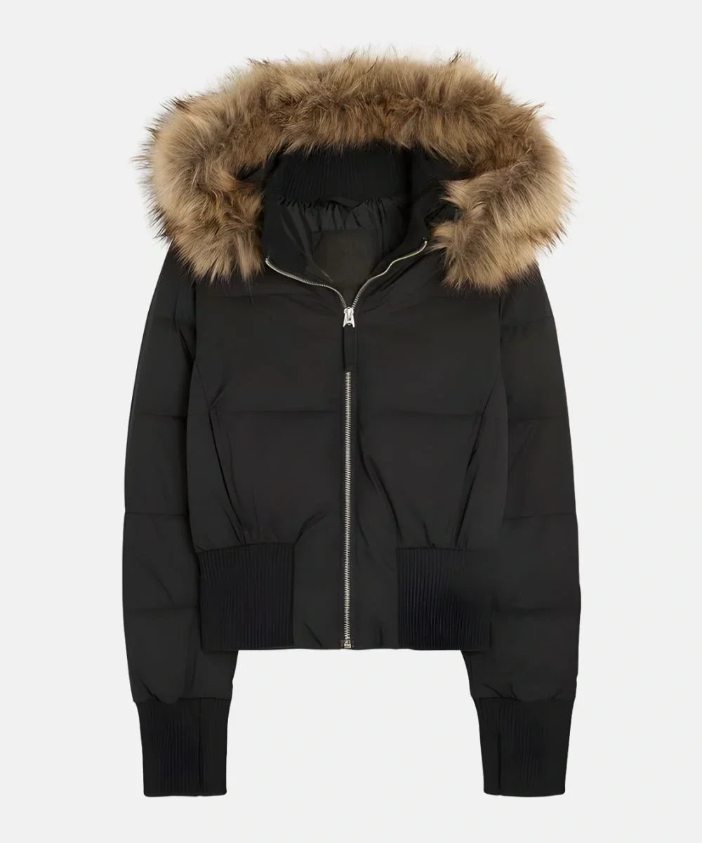 Ava | Women's Quilted Faux-Fur-Trim Hooded Jacket — product image 8