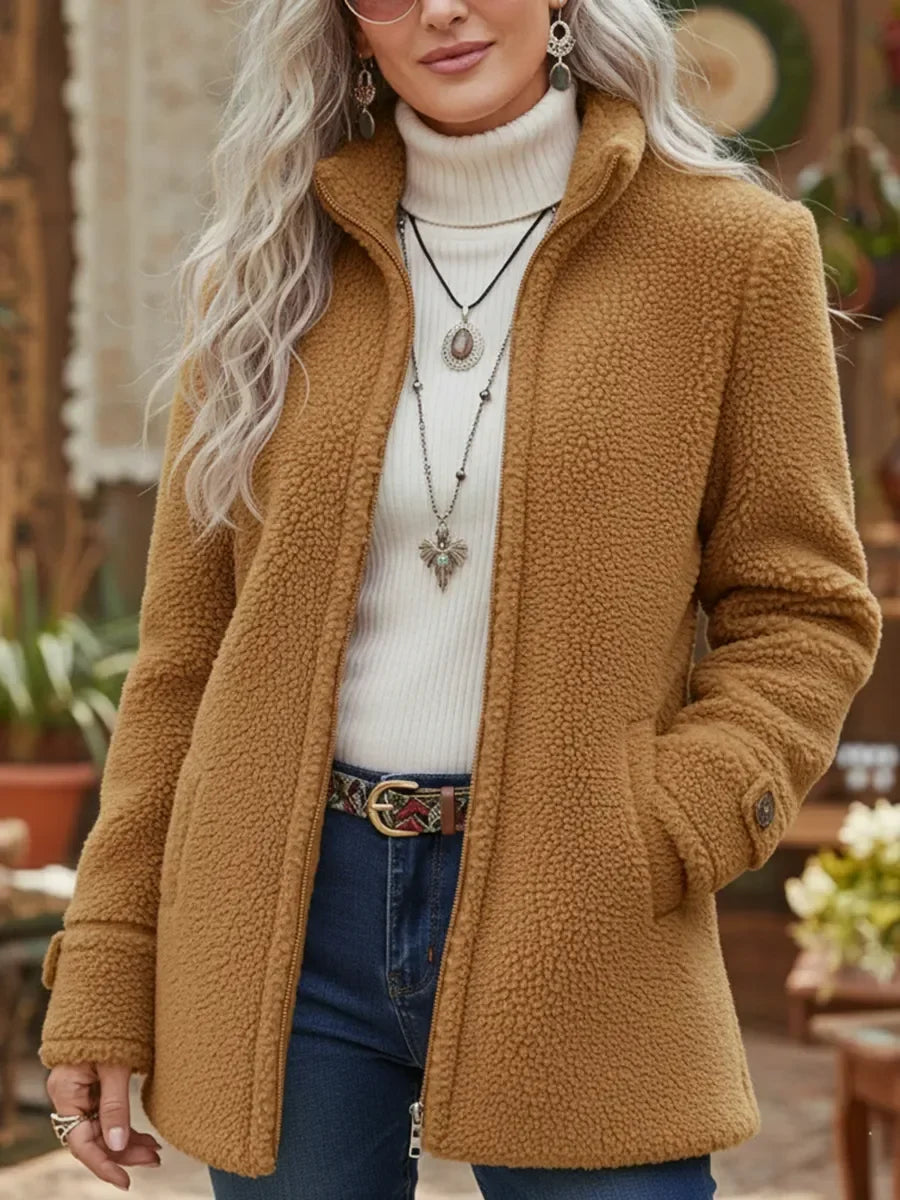 Carissa | Women's Textured Stand-Collar Zip Jacket — product image 3
