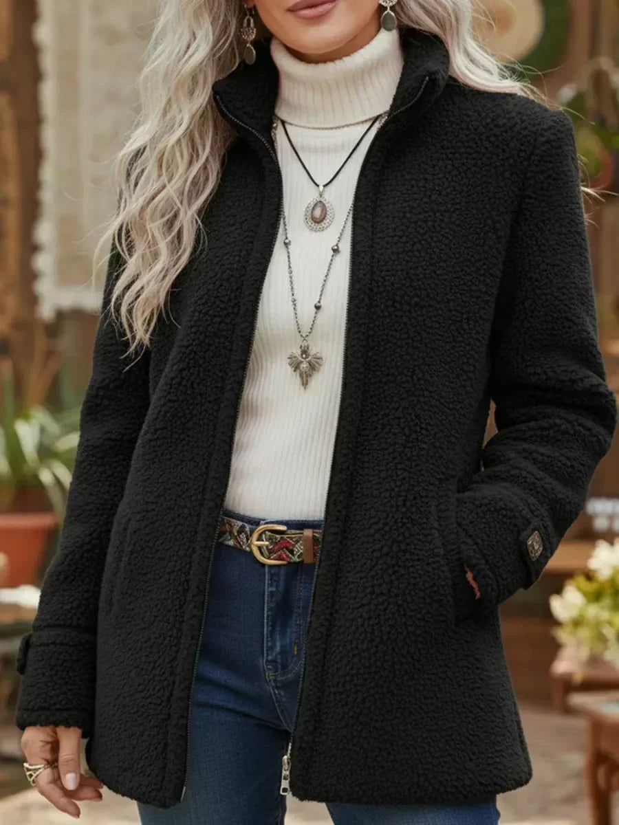 Carissa | Women's Textured Stand-Collar Zip Jacket — product image 4
