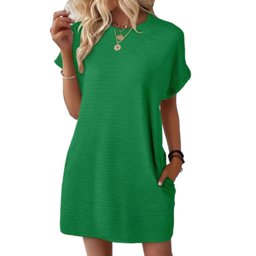 Evasha | Women's Round-Neck Pocket Shift Dress — product image 12