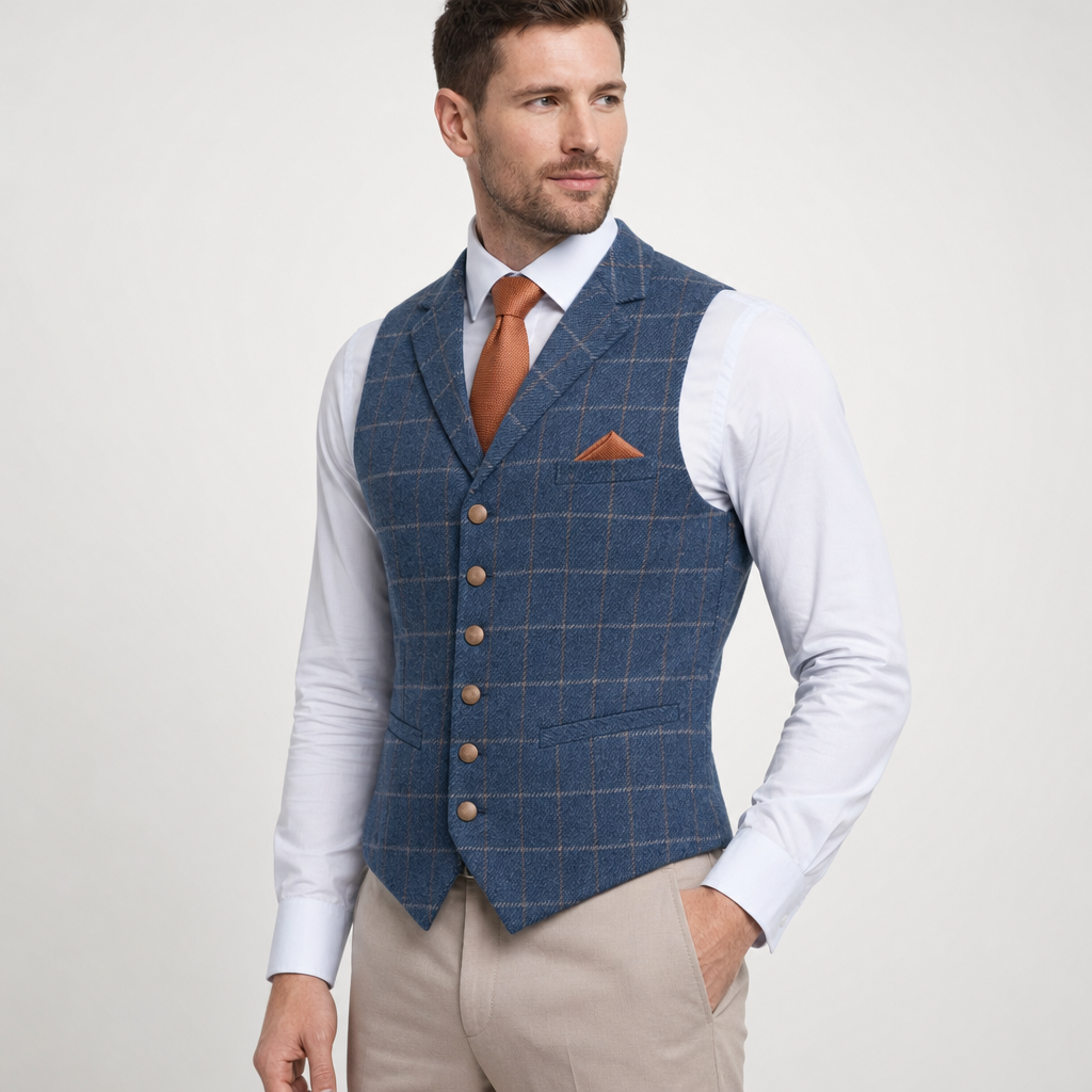 Harrison | Men's Plaid Lapel Waistcoat — product image 3