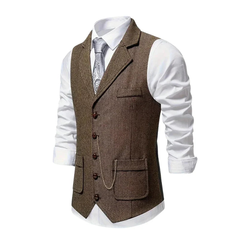 Harrison | Men's Plaid Lapel Waistcoat — product image 6