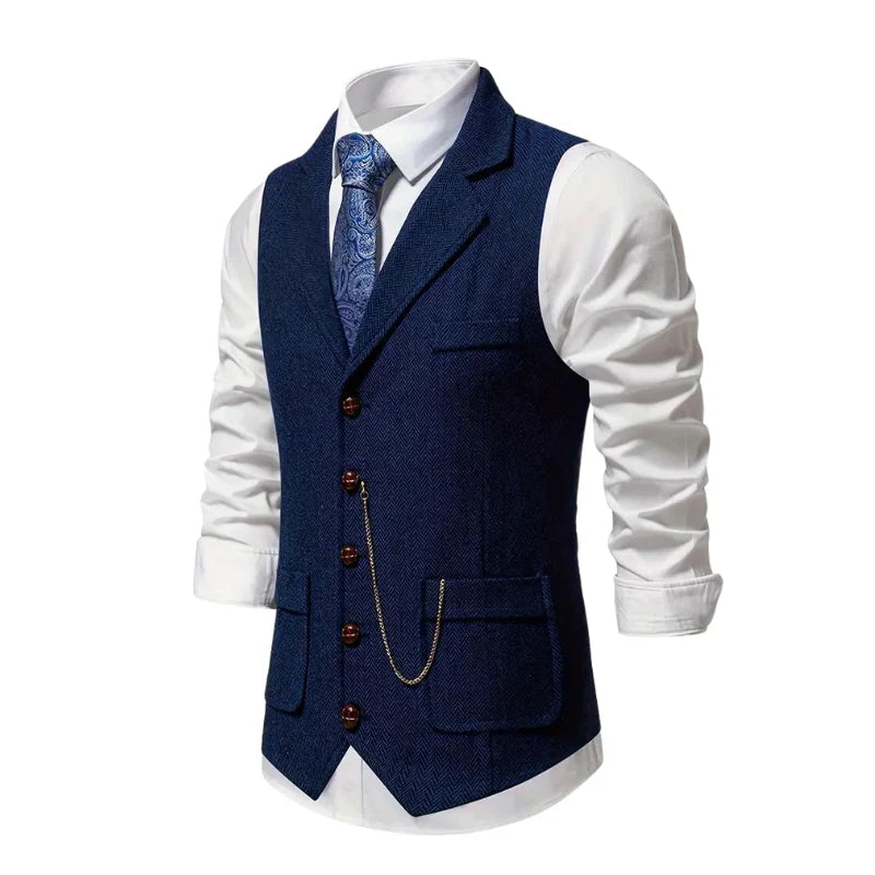 Harrison | Men's Plaid Lapel Waistcoat — product image 7