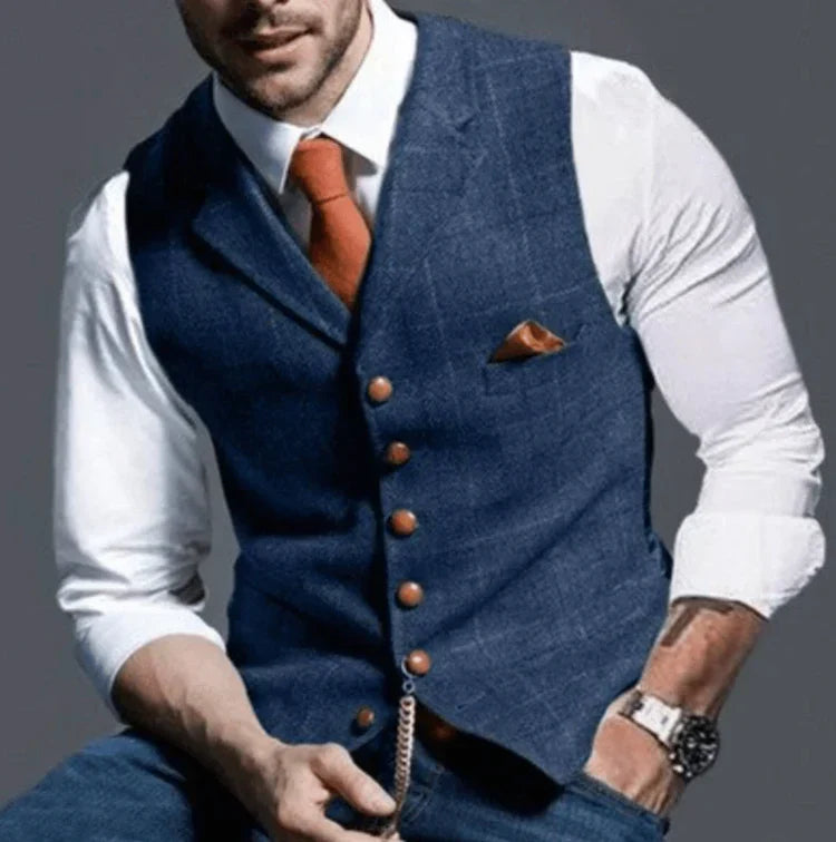 Harrison | Men's Plaid Lapel Waistcoat — product image 8