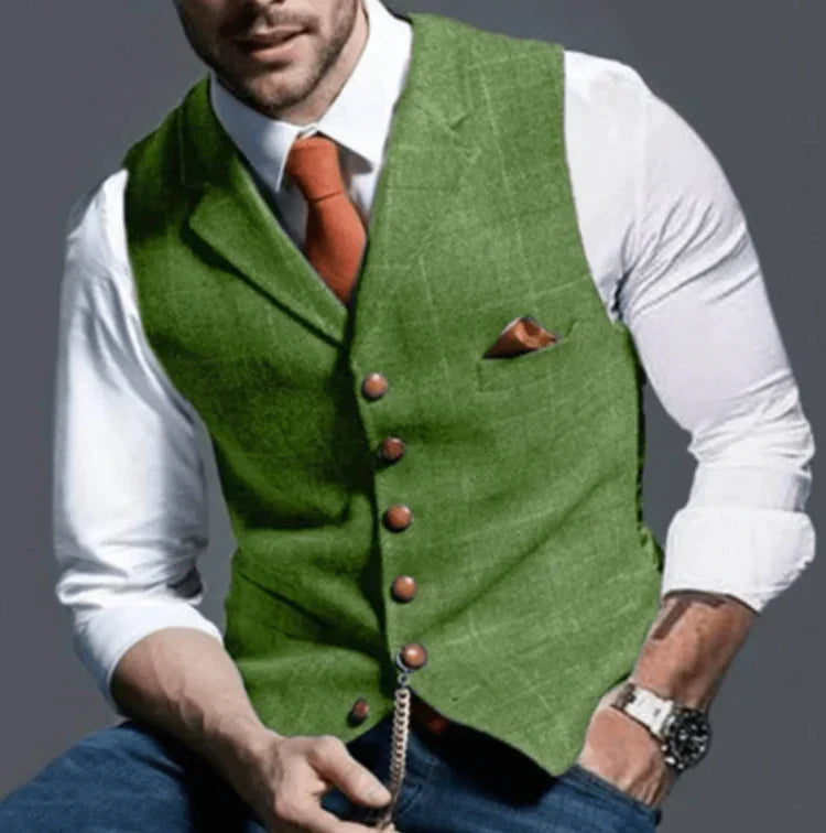 Harrison | Men's Plaid Lapel Waistcoat — product image 9