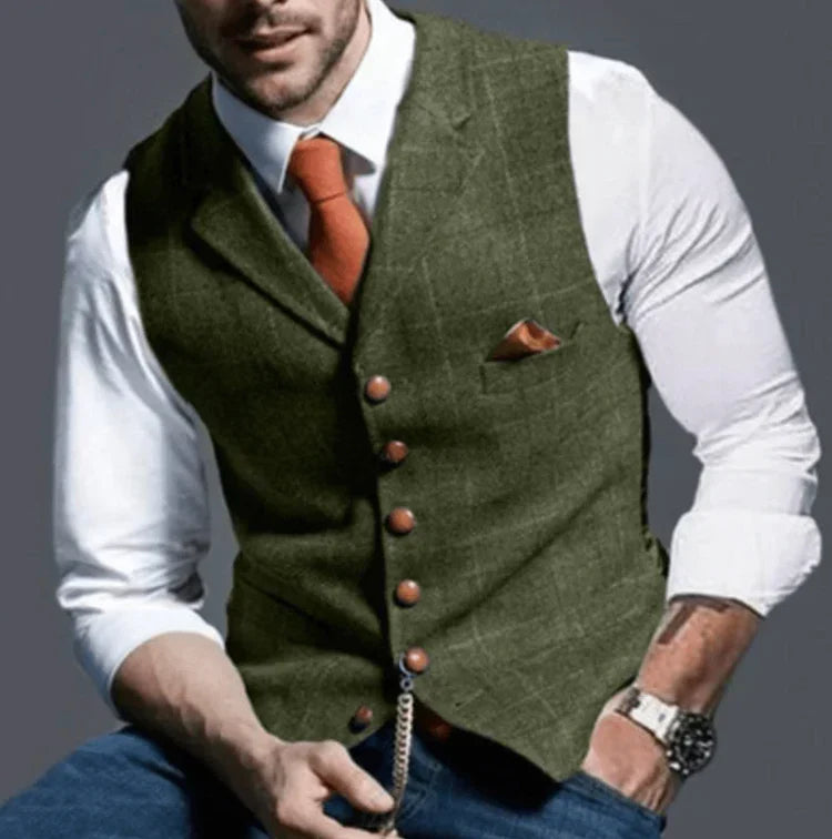 Harrison | Men's Plaid Lapel Waistcoat — product image 11