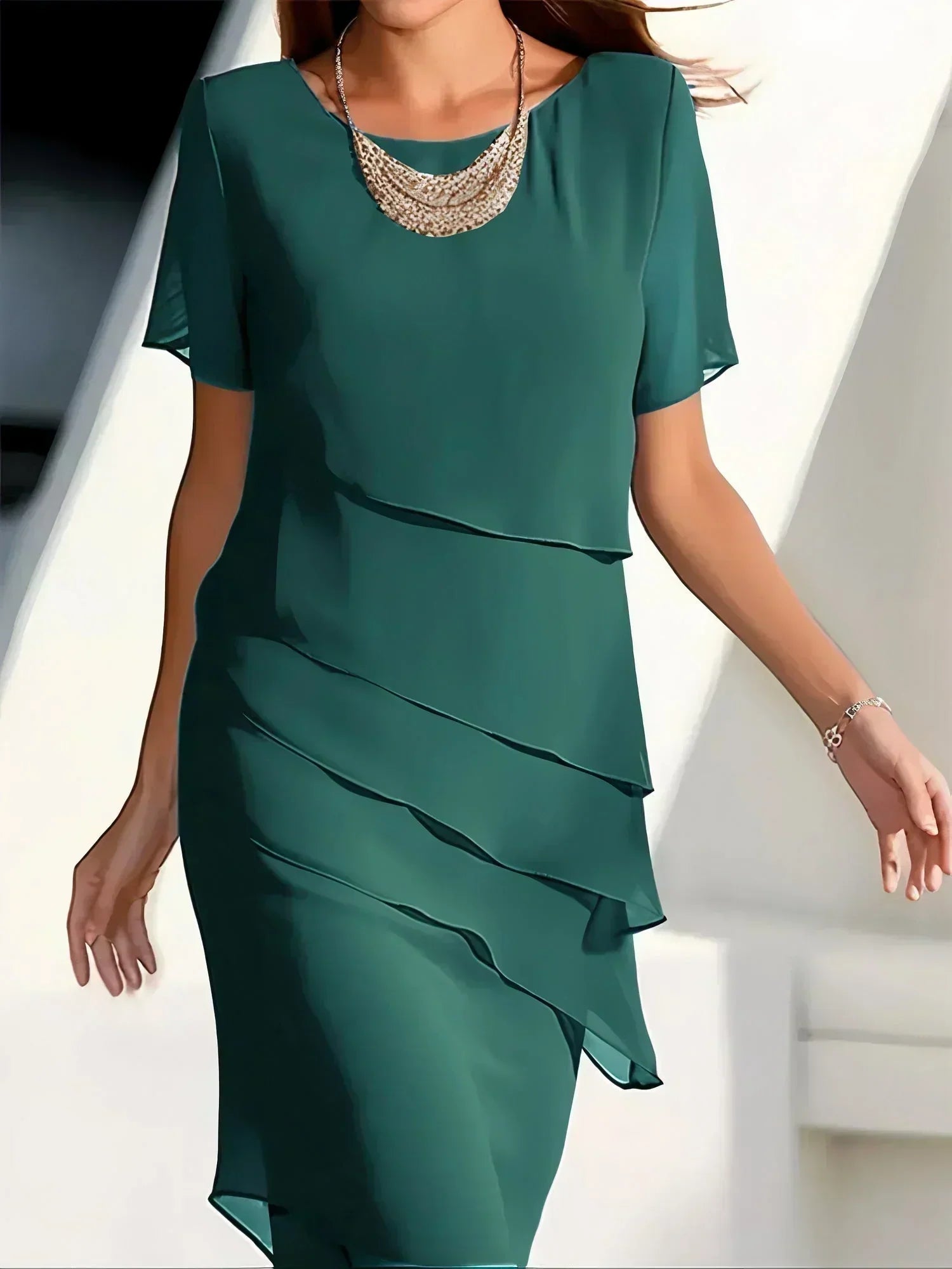 Mona | Women's Layered Short-Sleeve Dress — product image 4
