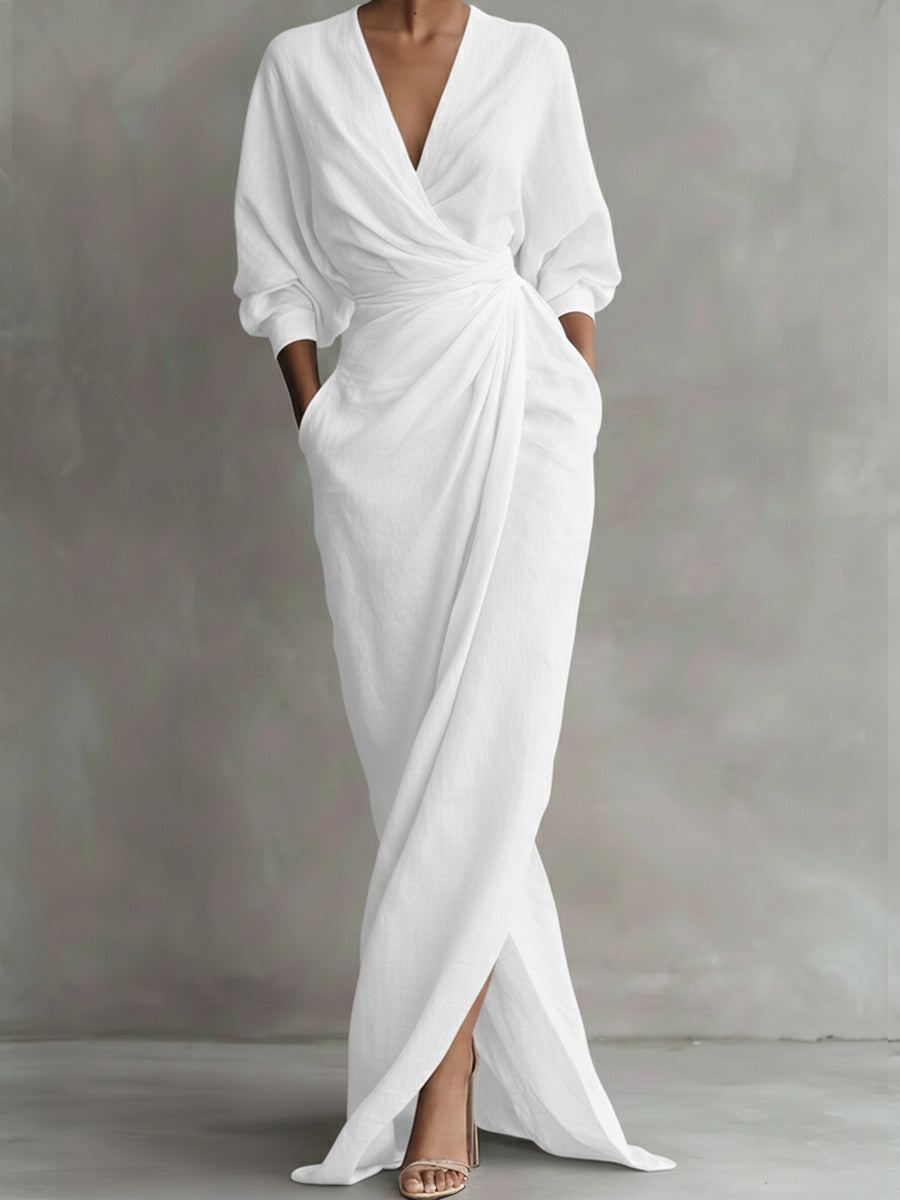 Una | Women's Wrap-Drape Maxi Dress