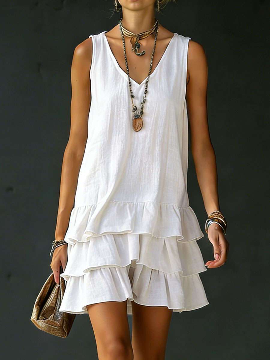 Lux | Women's Ruffle-Hem Tunic Dress