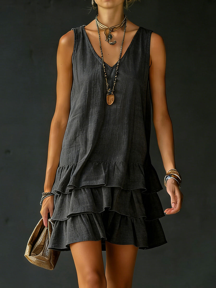 Lux | Women's Ruffle-Hem Tunic Dress