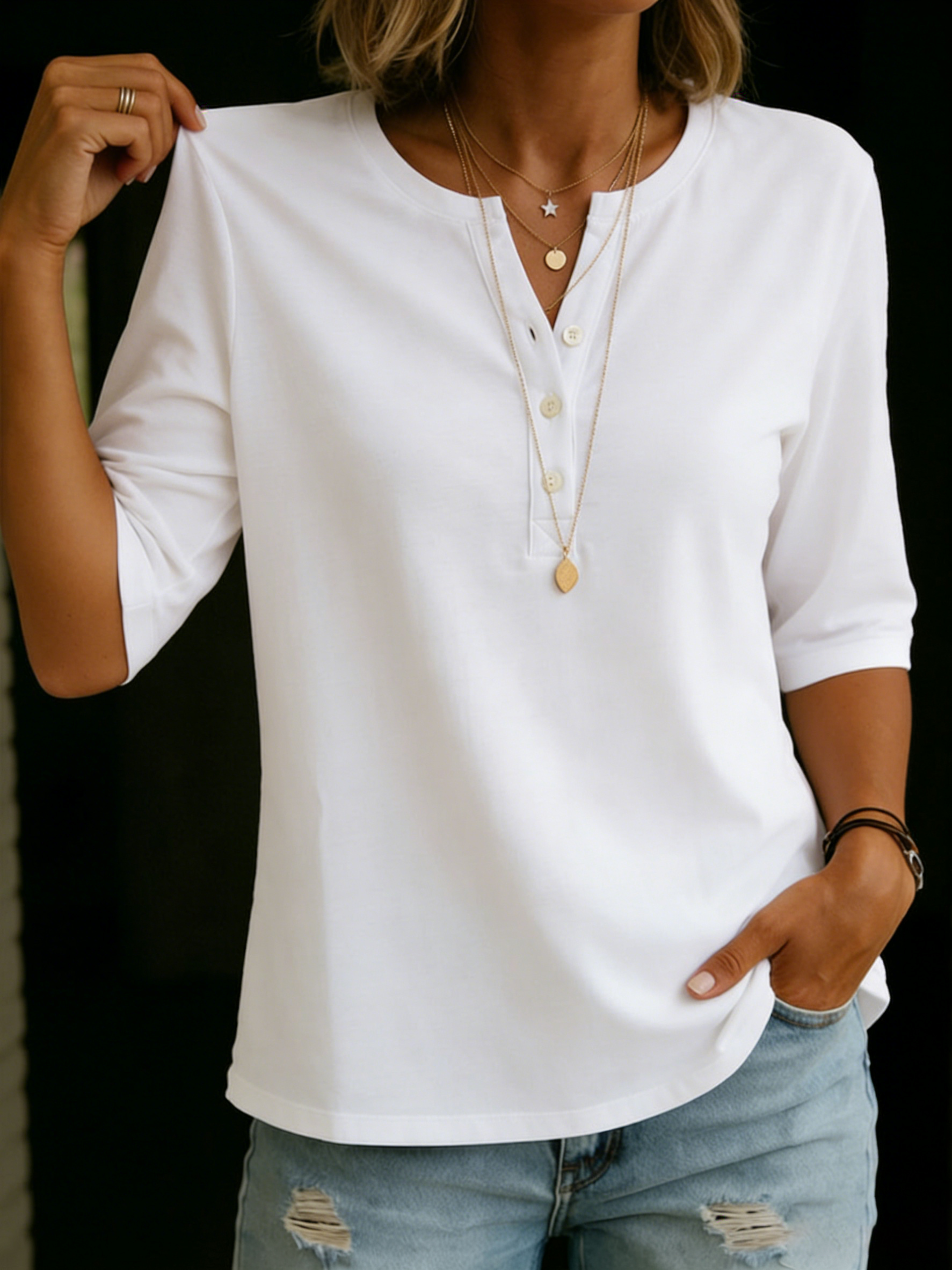 Birdie | Women's Henley 3/4-Sleeve Top