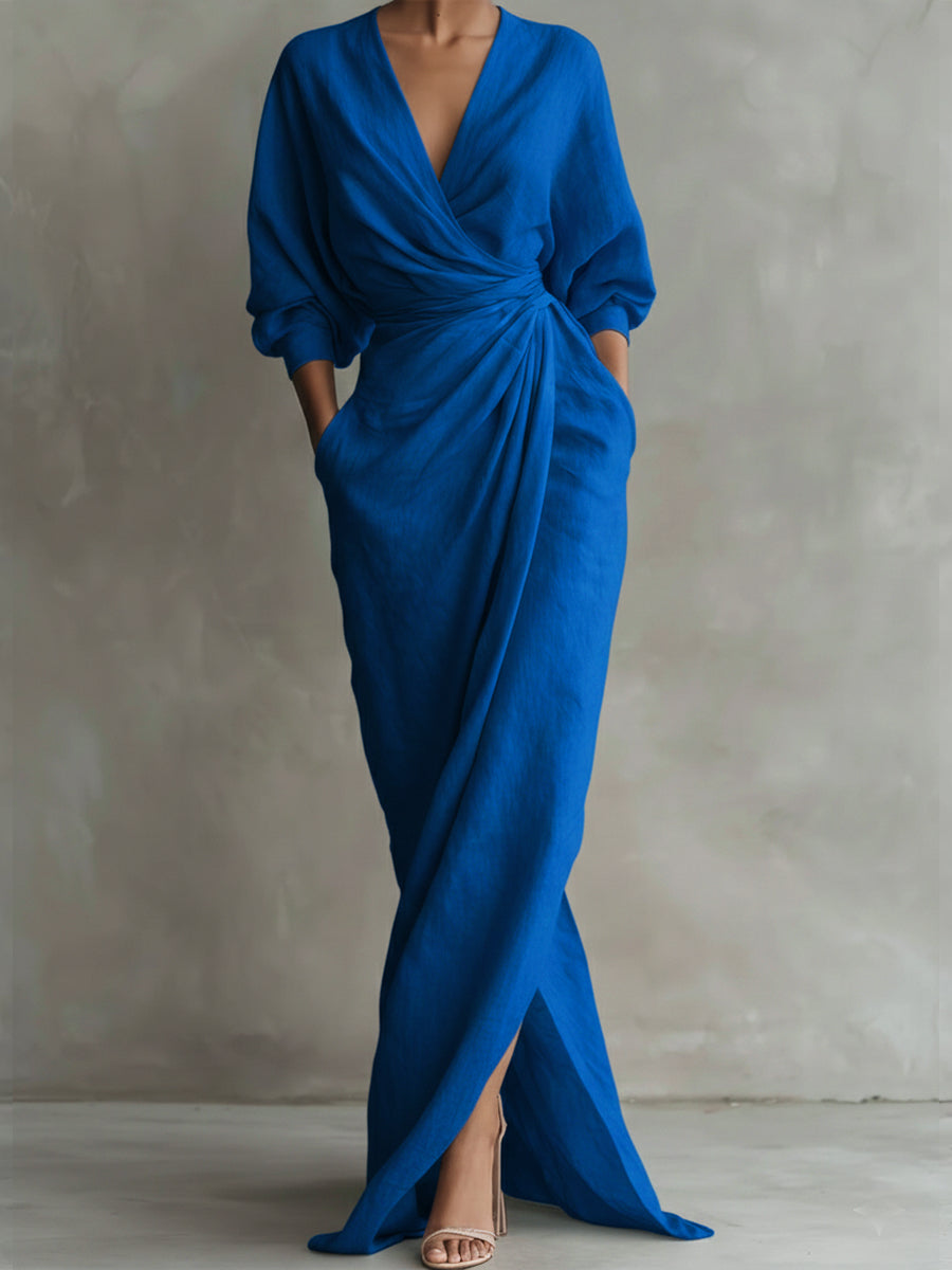 Una | Women's Wrap-Drape Maxi Dress