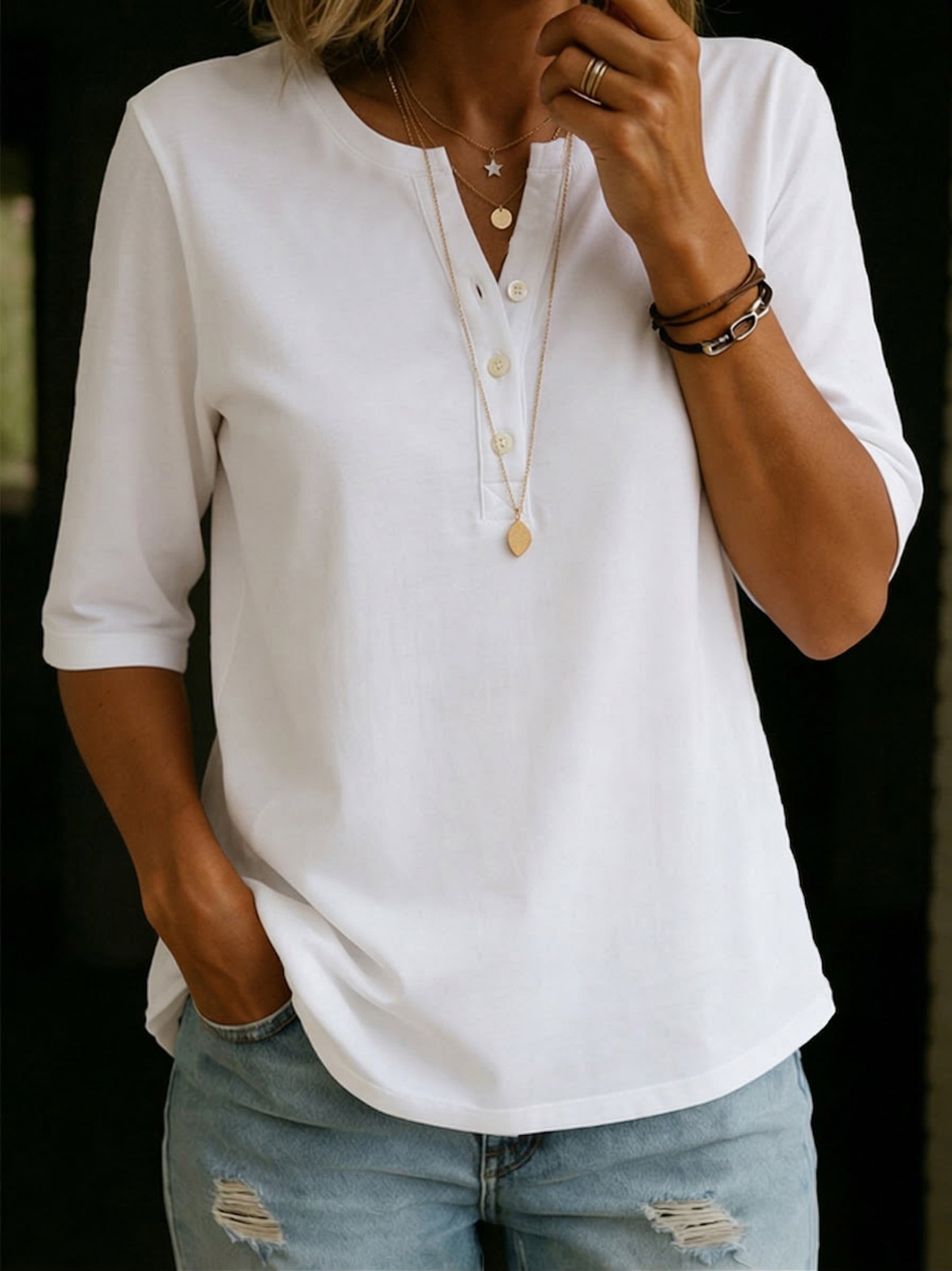 Birdie | Women's Henley 3/4-Sleeve Top