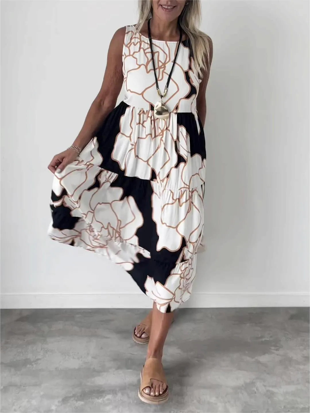 Slimzy Women's Abstract-Print Sleeveless Maxi Dress – product image 1 of 7