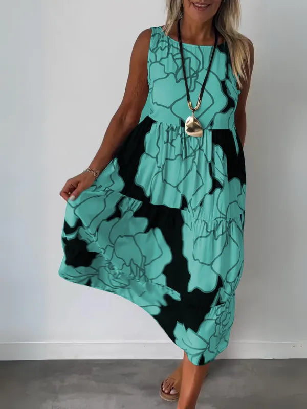 Slimzy Women's Abstract-Print Sleeveless Maxi Dress – product image 4 of 7