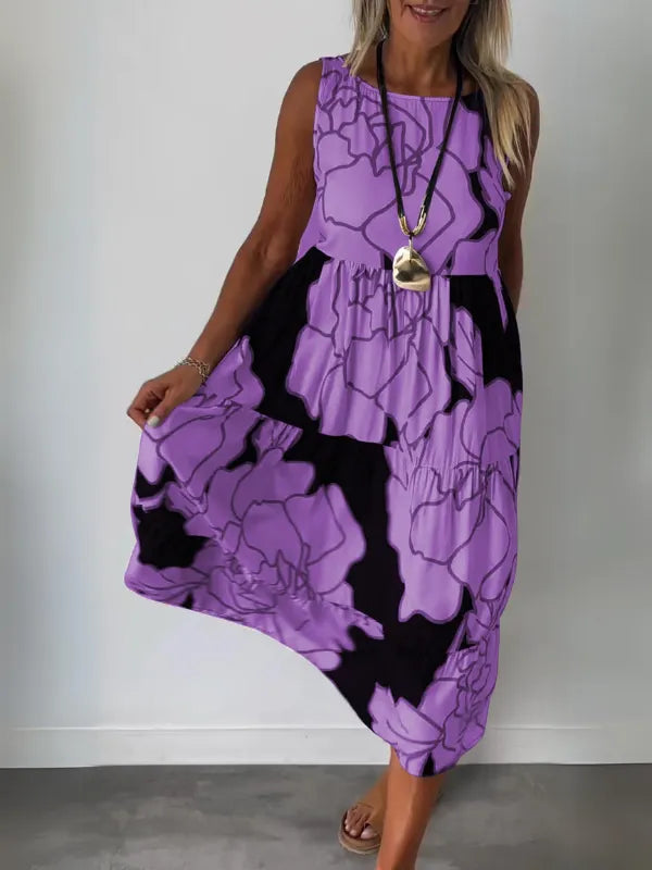 Slimzy Women's Abstract-Print Sleeveless Maxi Dress – product image 5 of 7