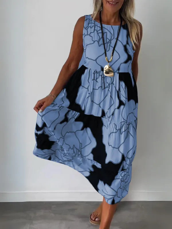 Slimzy Women's Abstract-Print Sleeveless Maxi Dress – product image 6 of 7