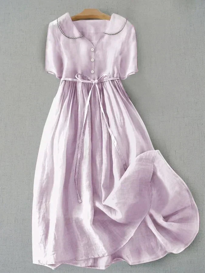 Slimzy Women's Belted Collared Short-Sleeve Maxi Dress – product image 1 of 2
