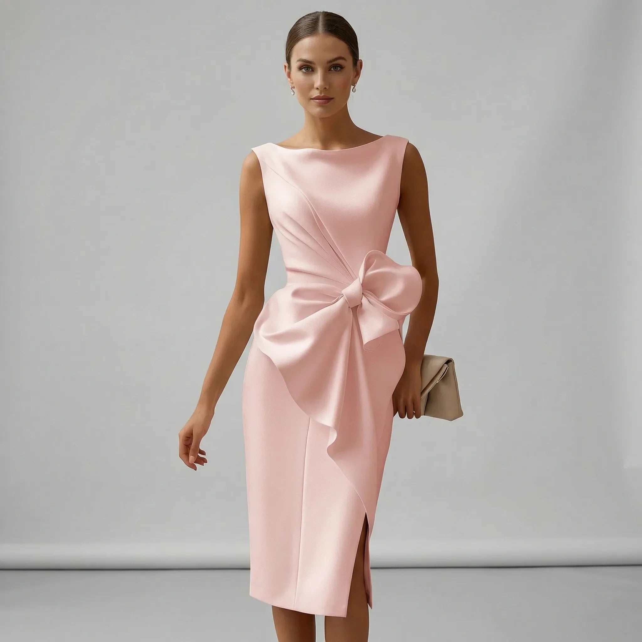 Slimzy Women's Bow-Waist Sleeveless Midi Dress – product image 1 of 8