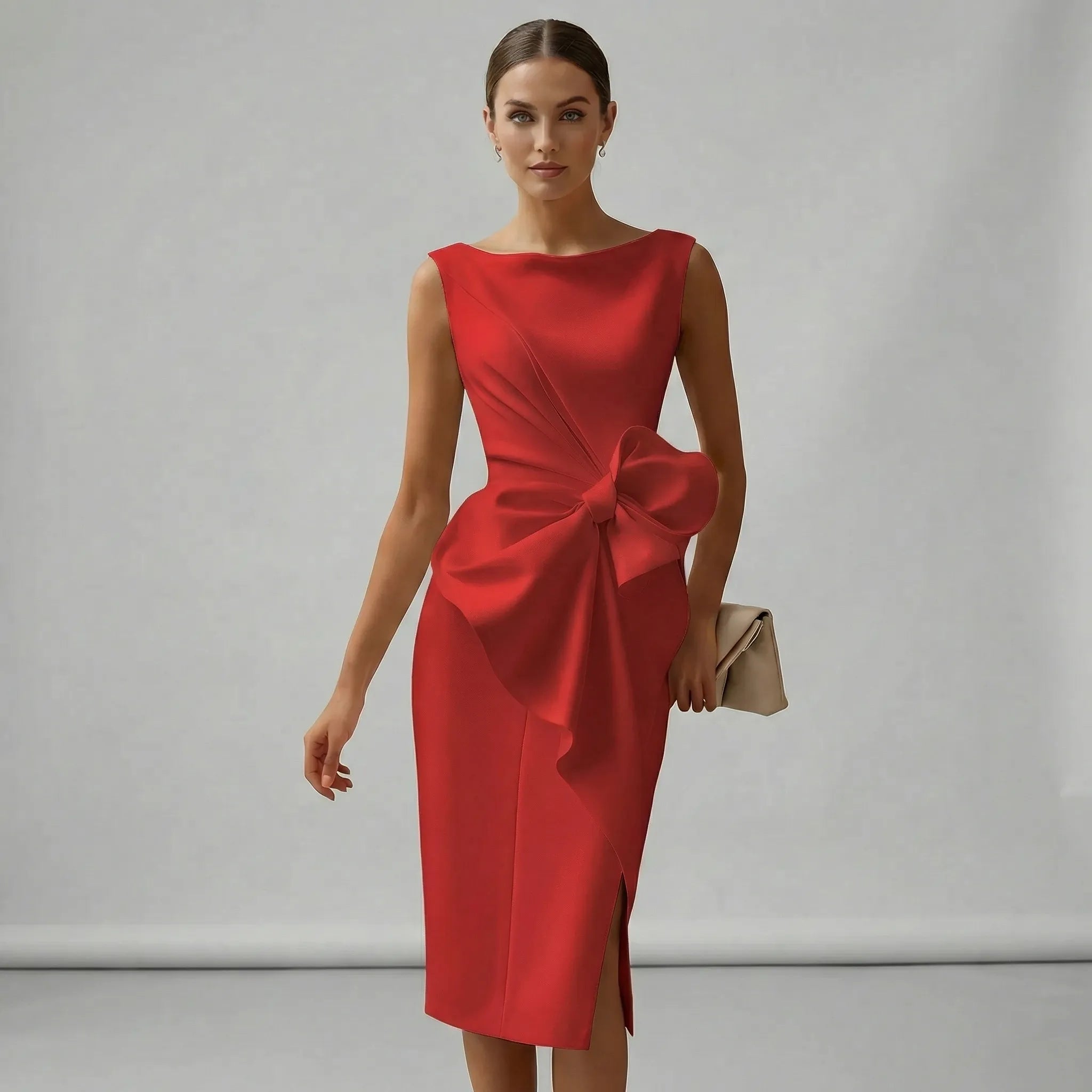 Slimzy Women's Bow-Waist Sleeveless Midi Dress – product image 7 of 8