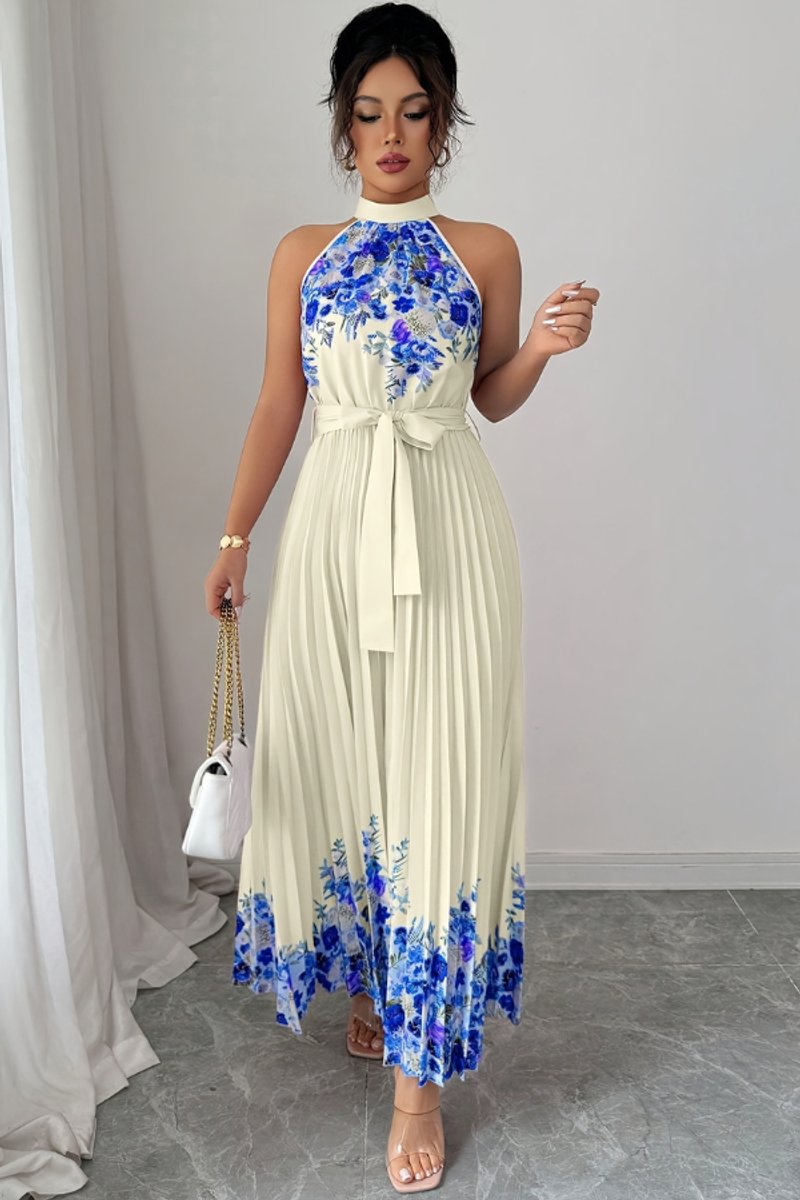 Slimzy Women's Floral Pleated Halter Maxi Dress – product image 12 of 22