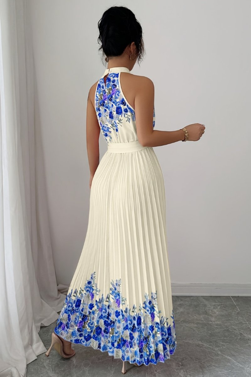 Slimzy Women's Floral Pleated Halter Maxi Dress – product image 13 of 22
