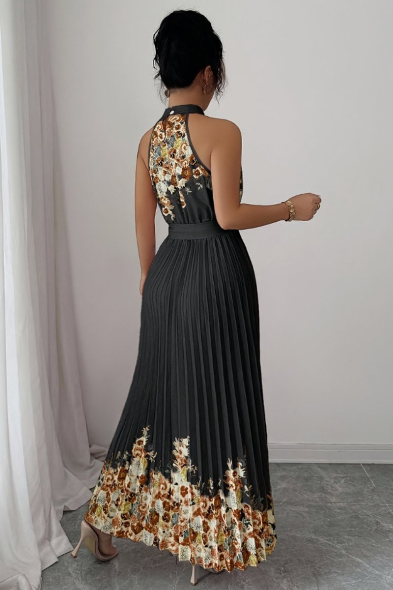 Slimzy Women's Floral Pleated Halter Maxi Dress – product image 18 of 22
