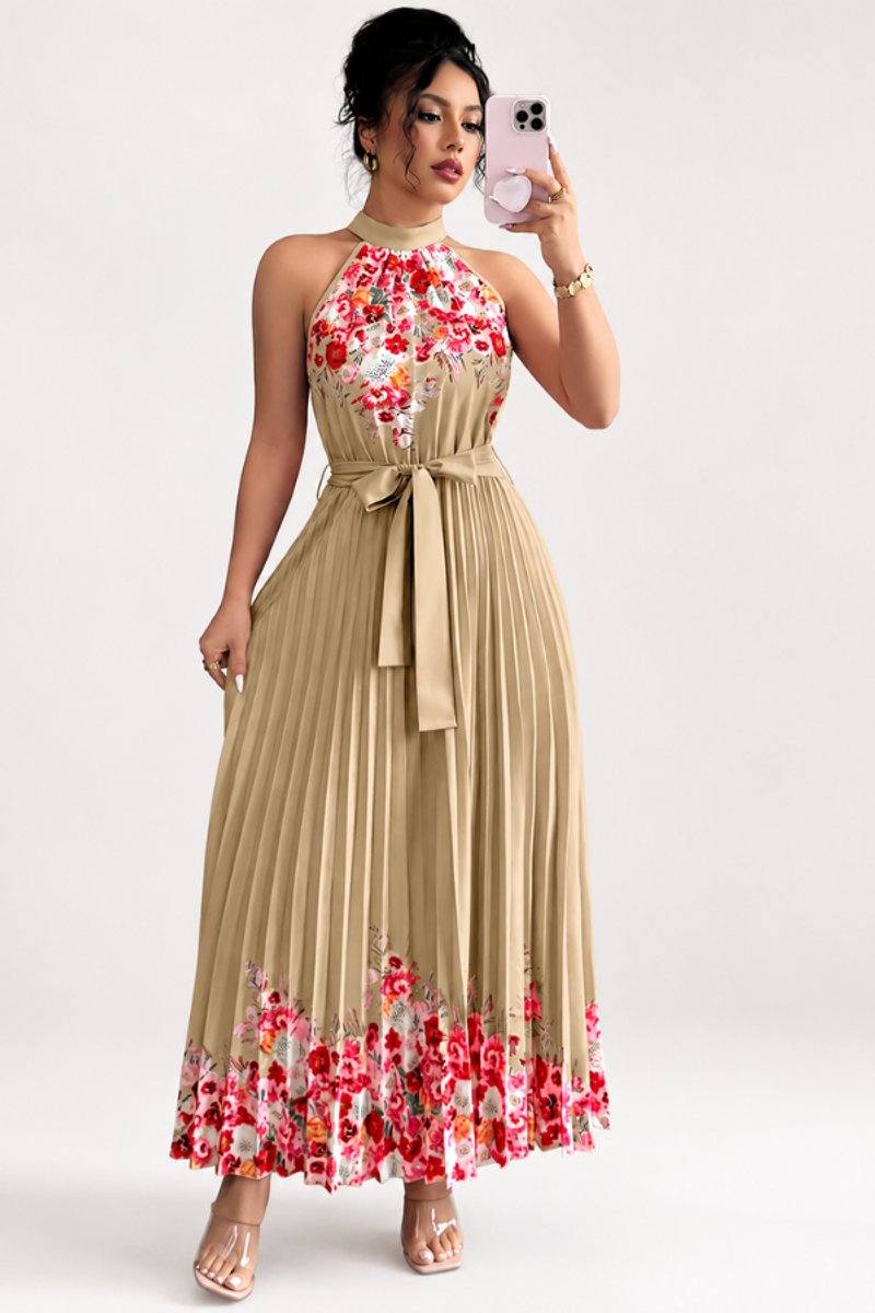Slimzy Women's Floral Pleated Halter Maxi Dress – product image 19 of 22