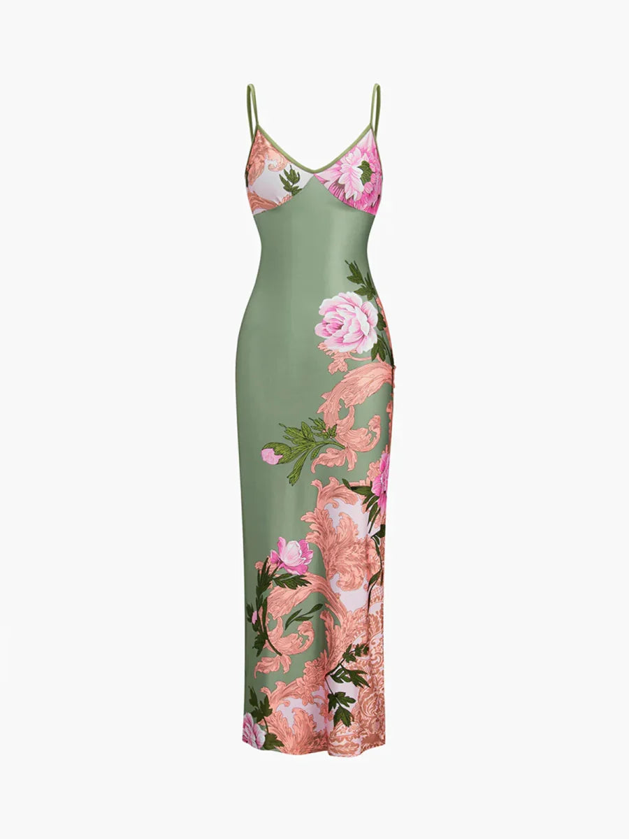 Slimzy Women's Floral Ruched Bodycon Maxi Dress – product image 2 of 11