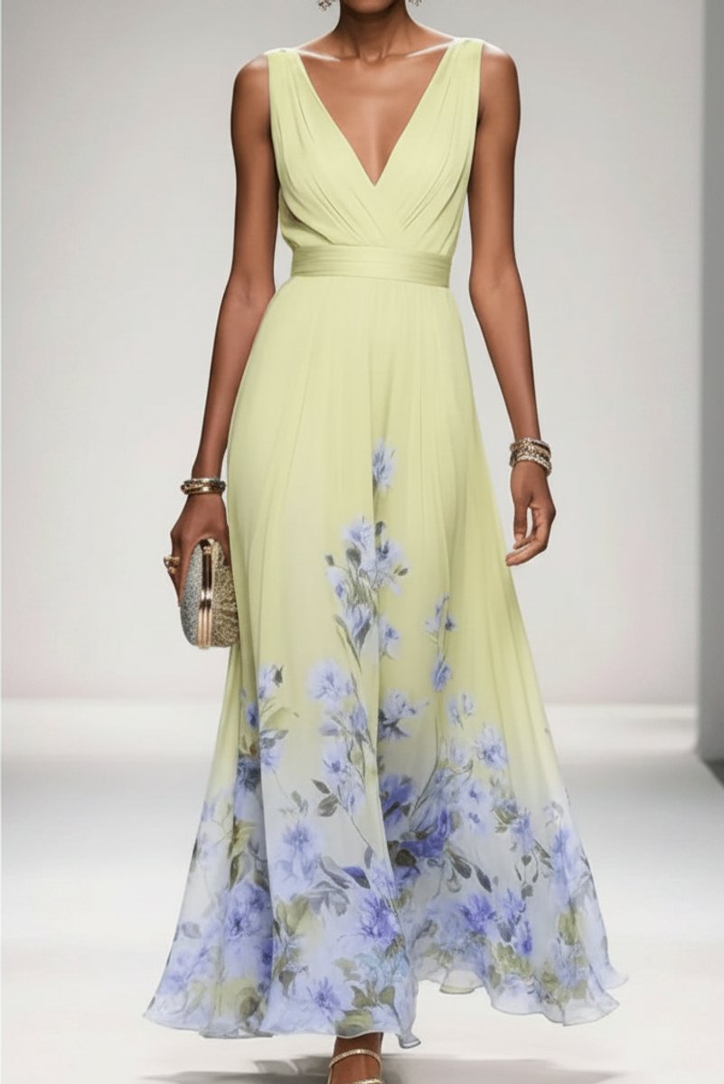 Slimzy Women's Floral V-Neck Maxi Dress – product image 16 of 18