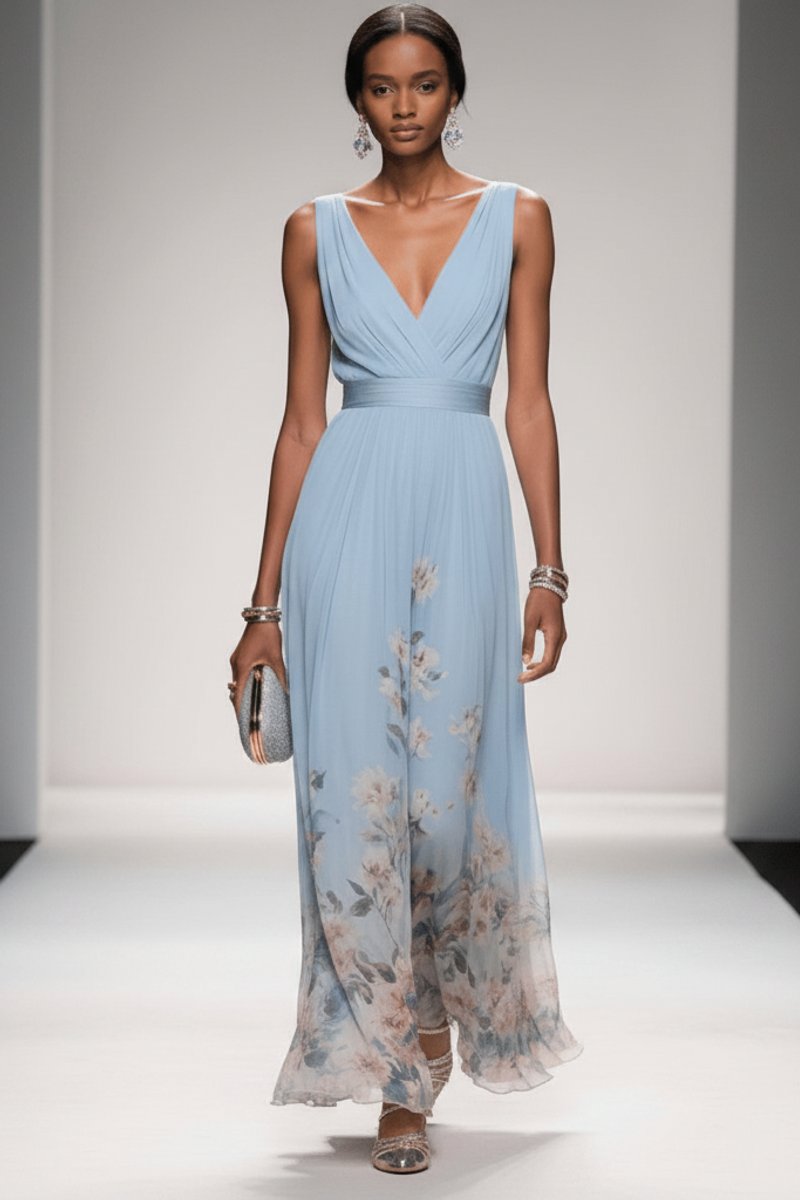 Slimzy Women's Floral V-Neck Maxi Dress – product image 2 of 18