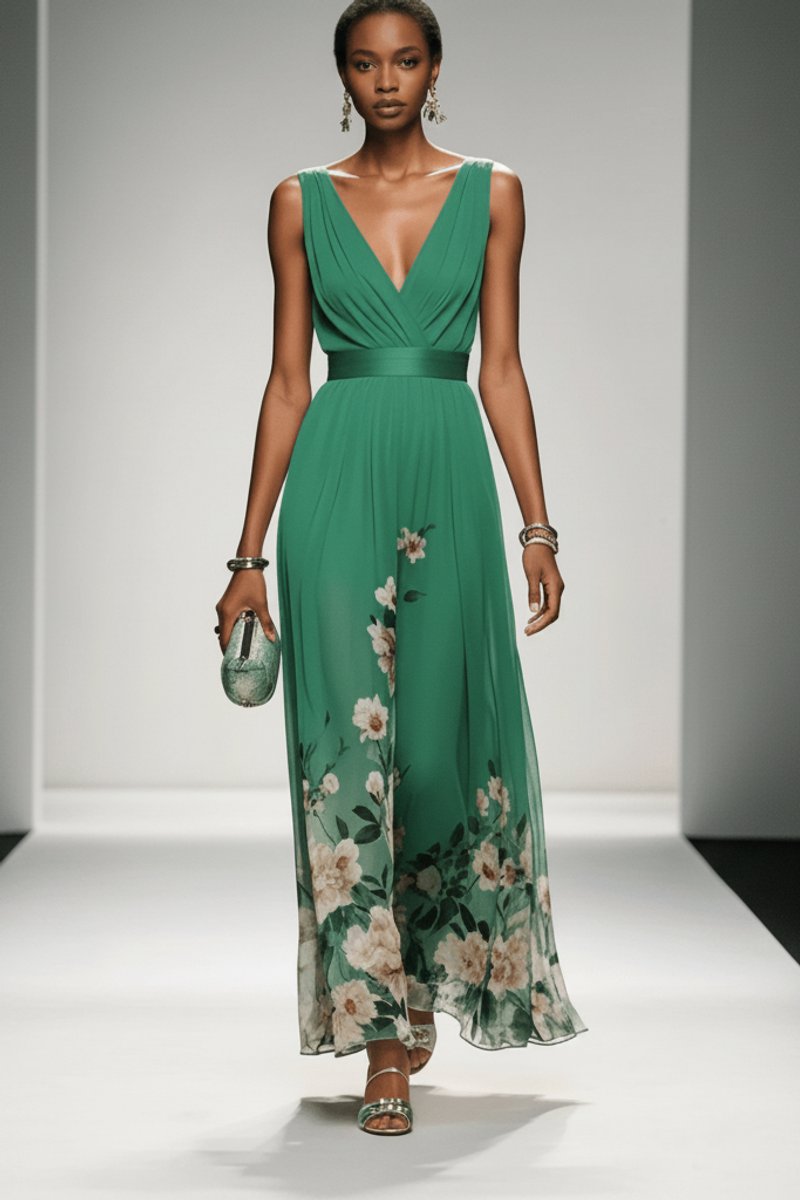 Slimzy Women's Floral V-Neck Maxi Dress – product image 4 of 18