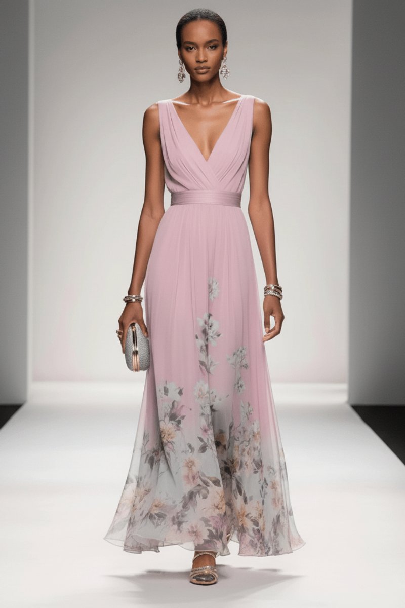 Slimzy Women's Floral V-Neck Maxi Dress – product image 7 of 18