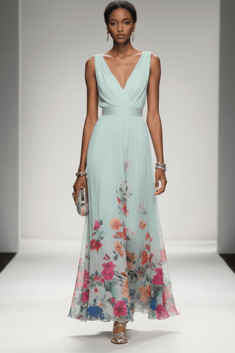 Slimzy Women's Floral V-Neck Maxi Dress – product image 8 of 18