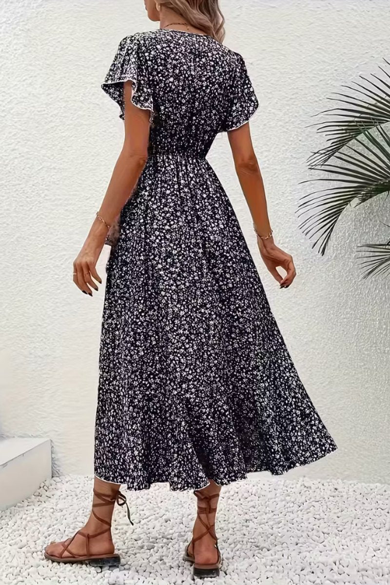 Slimzy Women's Floral Wrap Short-Sleeve Midi Dress – product image 15 of 22