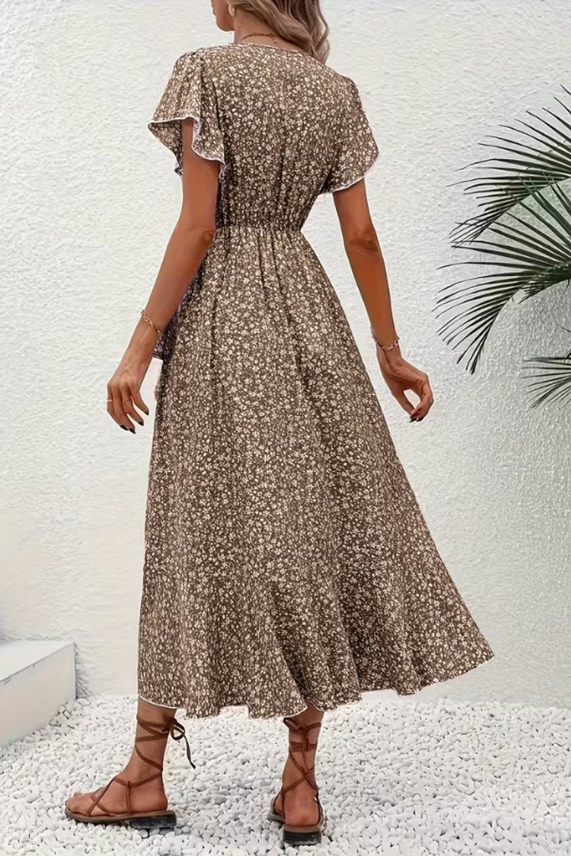 Slimzy Women's Floral Wrap Short-Sleeve Midi Dress – product image 3 of 22